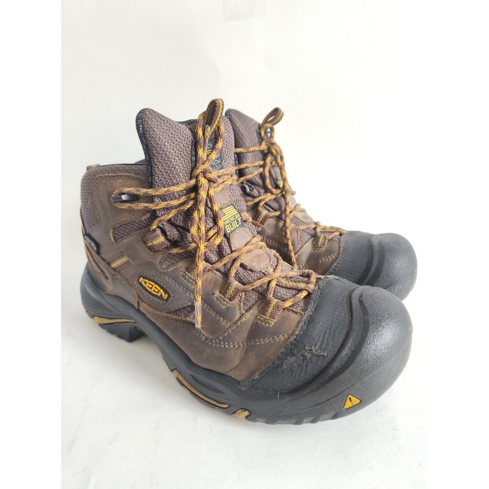 Keen Utility Braddock Hiking Boots Brown Mens 9 D Dry Waterproof Rubber USA Made